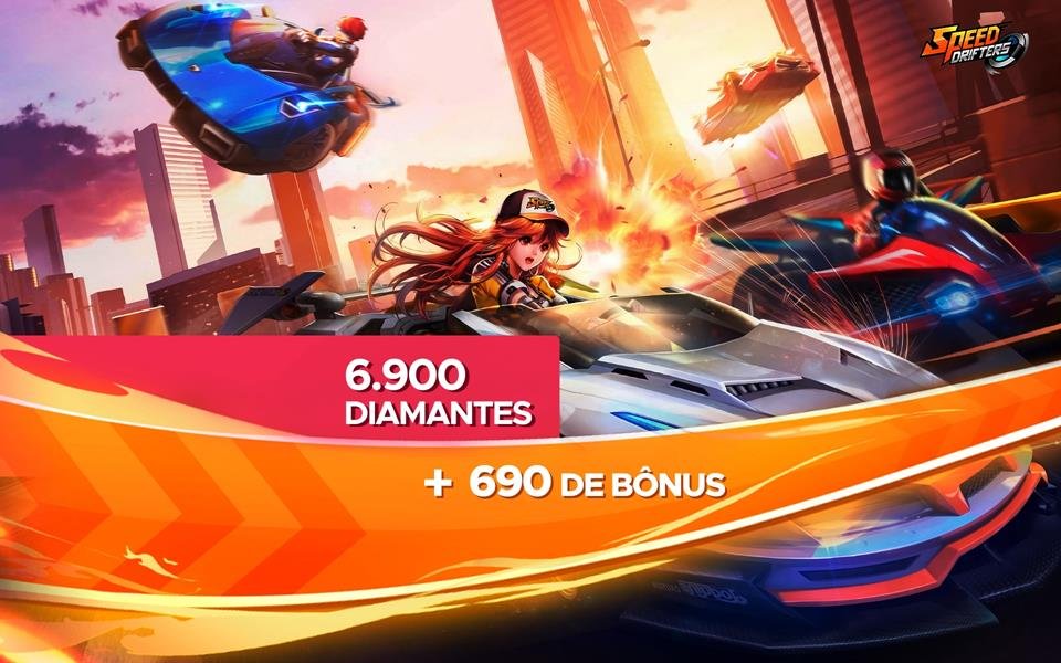 Speed Drifters - 6.900 Diamantes + 690 de Bônus